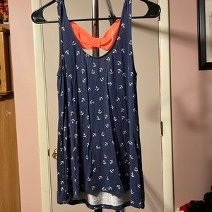 Anchor tank top with bow on back